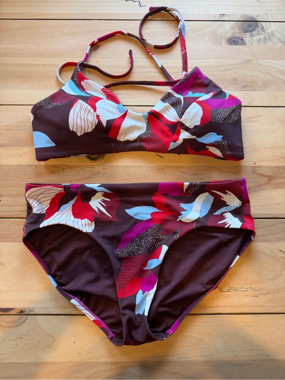 Athleta Women’s Floral Print Bikini Set - 3 pieces -Medium
